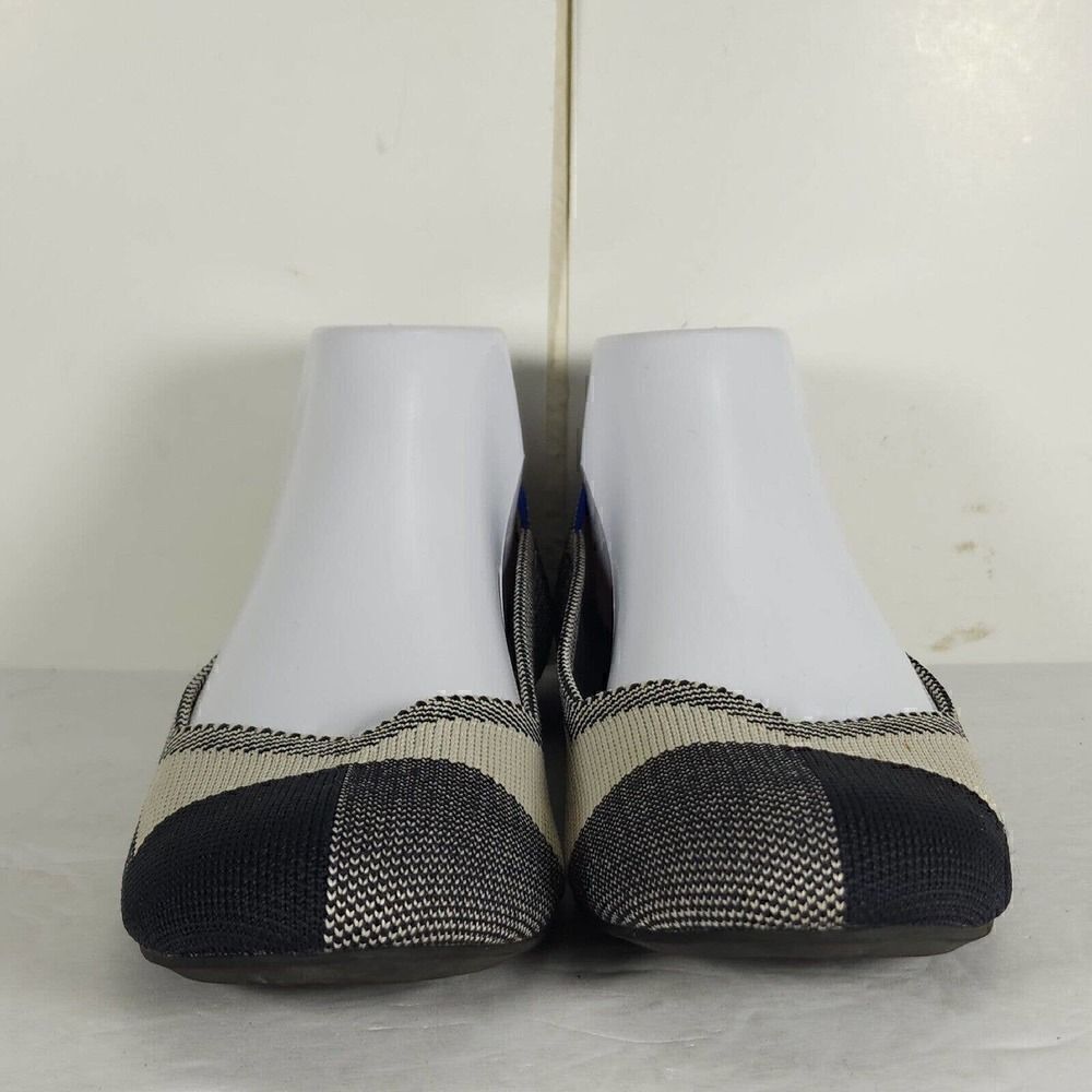 Rothy’s Women’s Captoe US8,5 Black Charcoal White Retired Round Toe SlipOn Flat - Picture 5 of 13